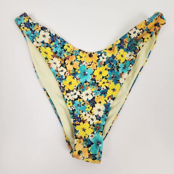 L*Space Cabana Bikini Bitsy Bottom in Yellow Floral Size Large - Picture 1 of 2